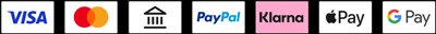 Metodi di pagamento accettati: Visa, Mastercard, Bonifico, PayPal, Klarna, Apple Pay, Google Pay